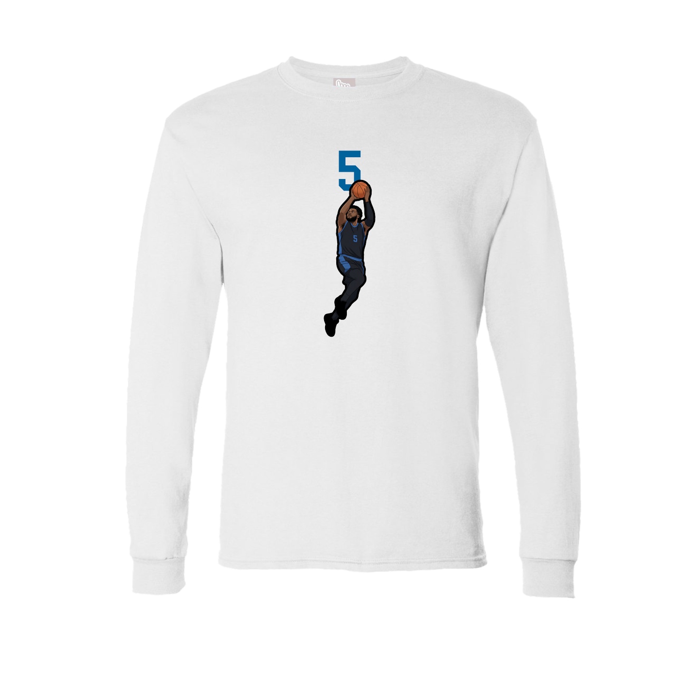 Long Sleeve Tee — Number Top in White