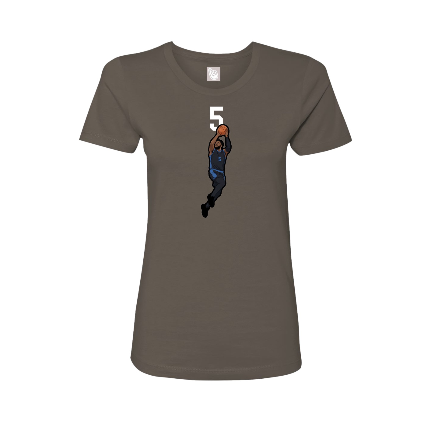Fitted Women's Tee — Number Top in Grey