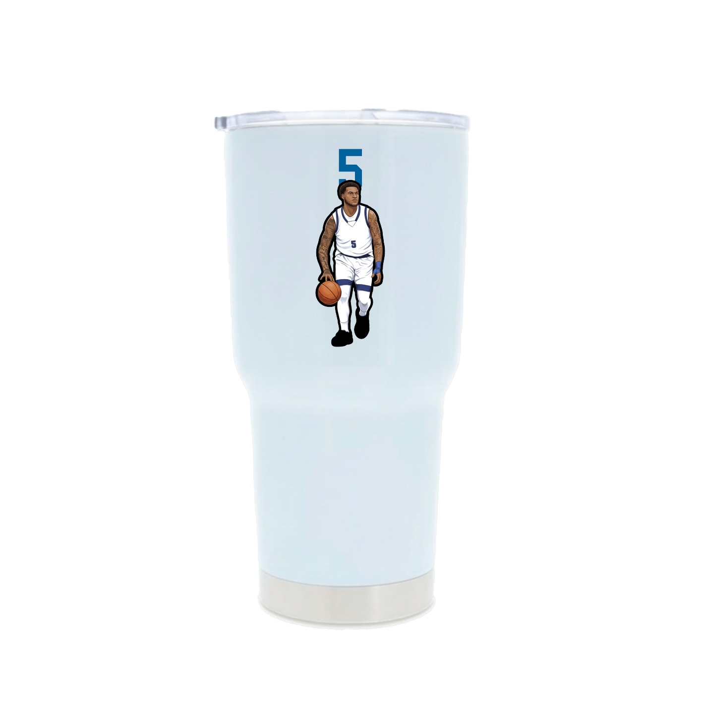 30oz Stainless Steel Tumbler — Number Top in White