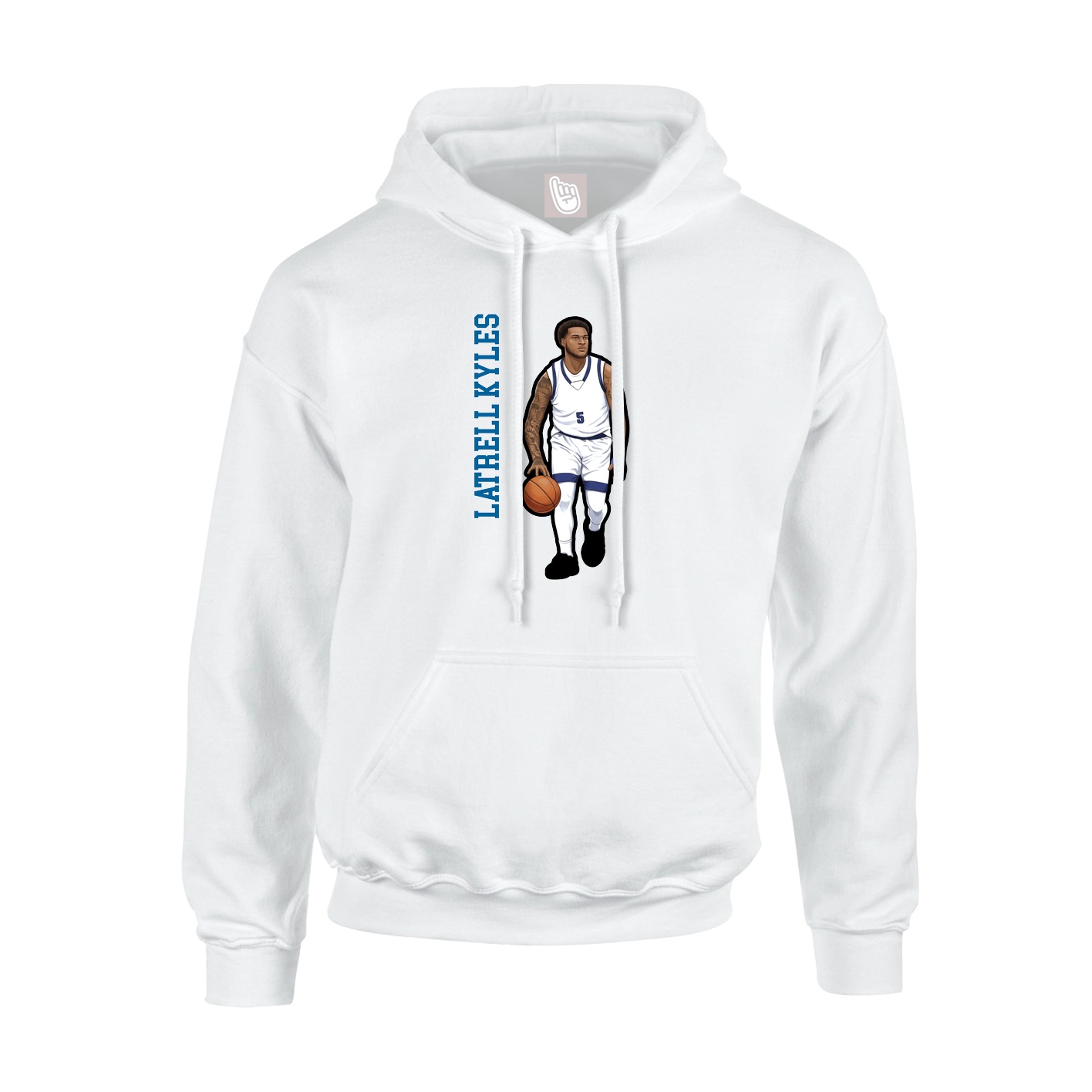Youth Hoodie — Name Vertical in White