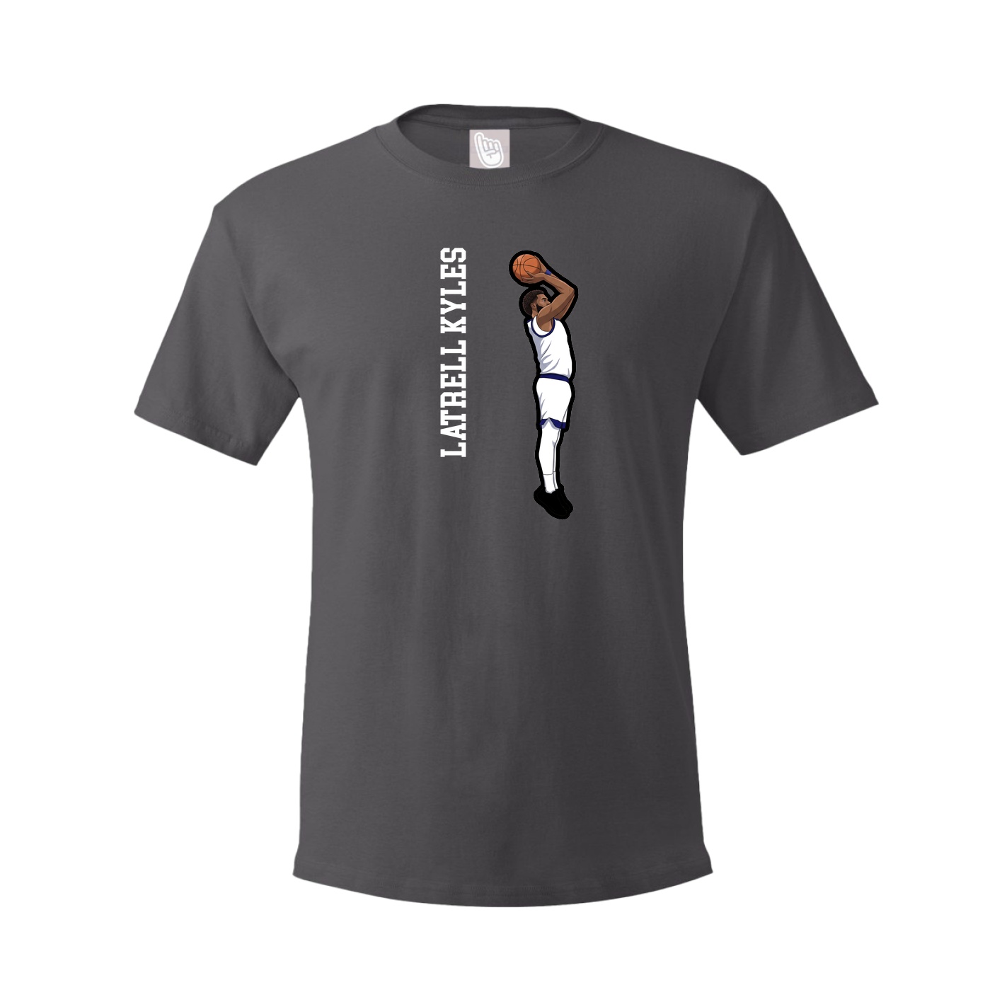 Tee — Name Vertical in Grey
