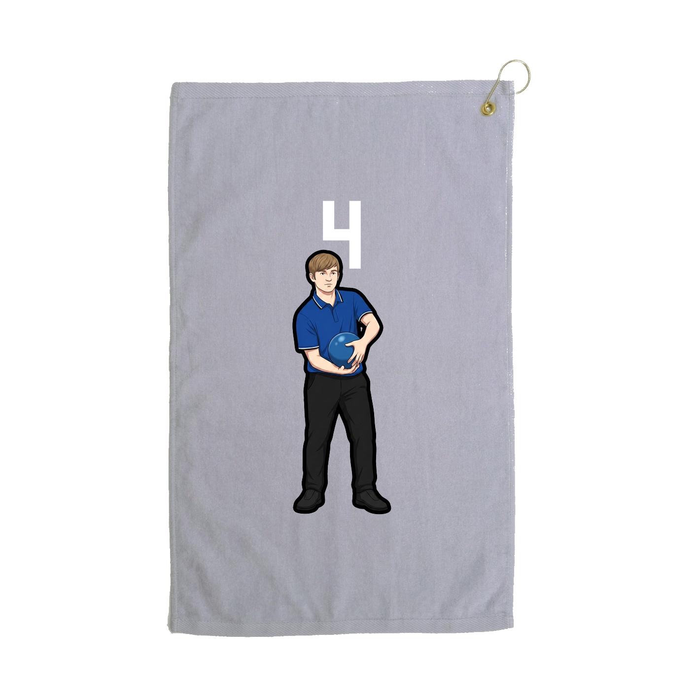 Golf Towel — Number Top in Grey