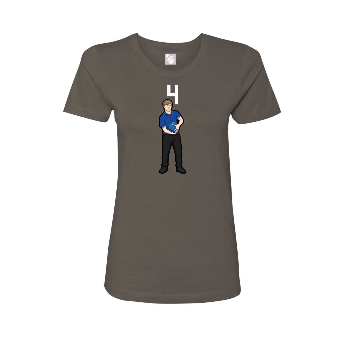 Fitted Women's Tee — Number Top in Grey