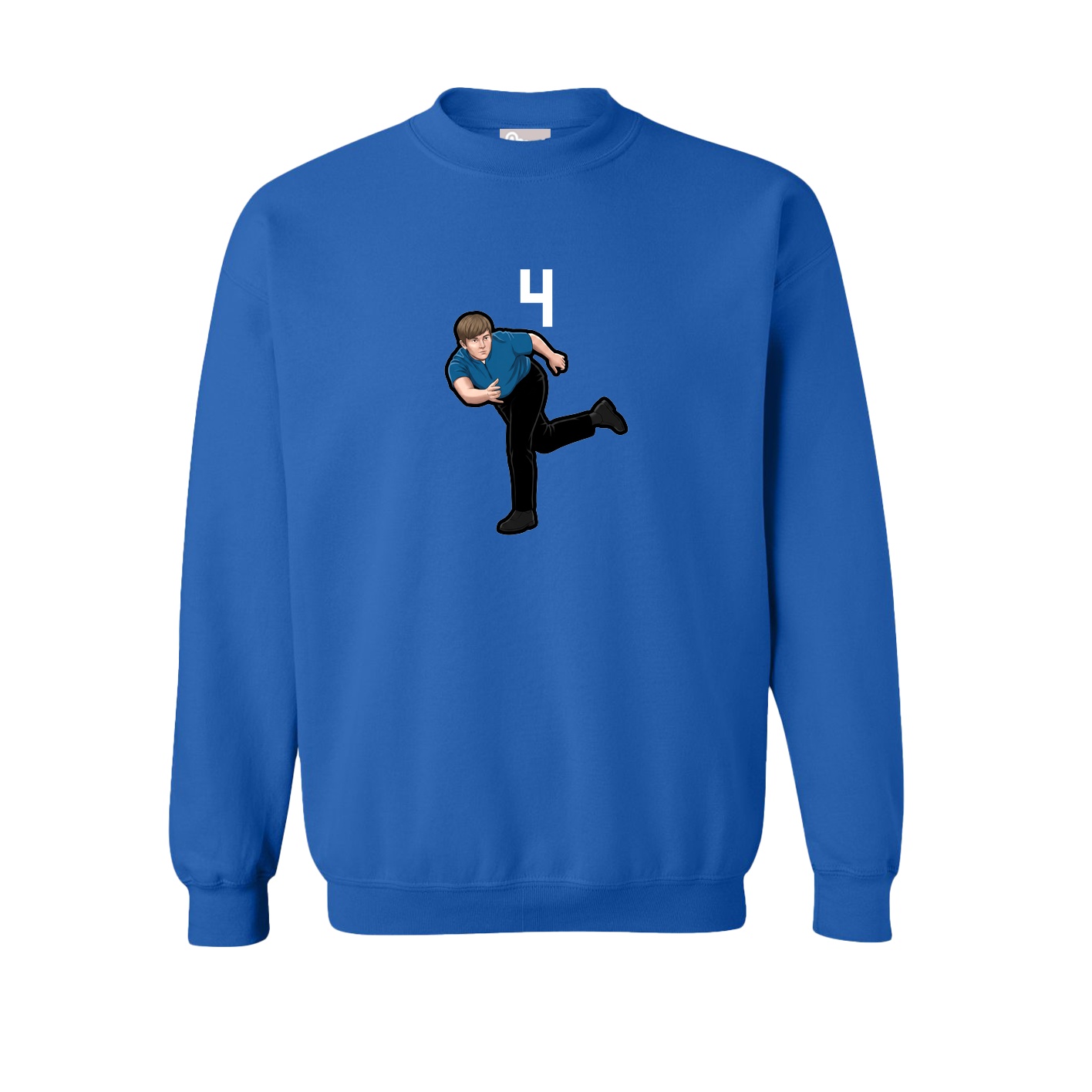 Fleece Crew — Number Top in Royal