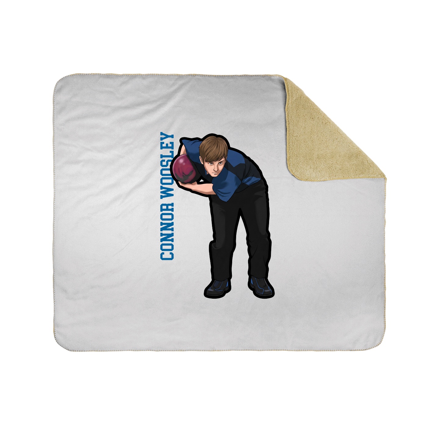 Throw Blanket — Name Vertical in White