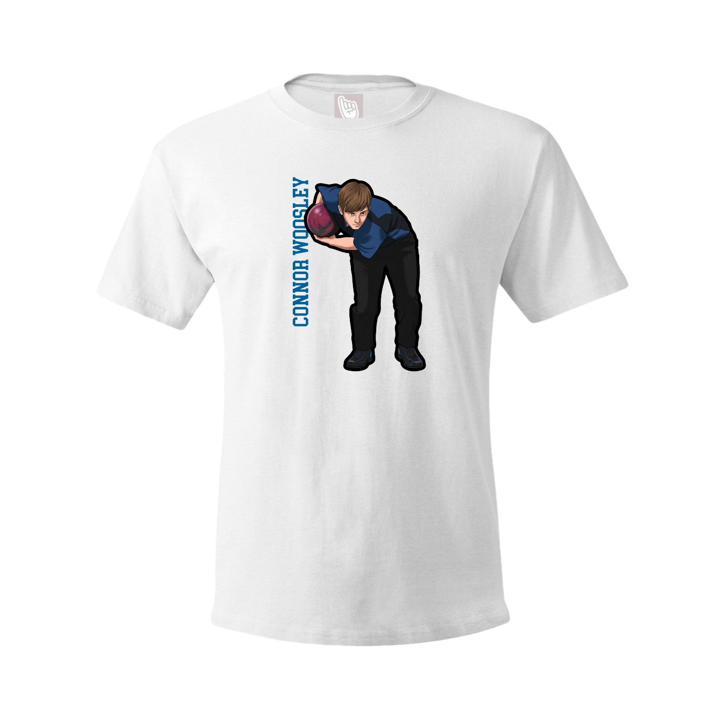 Youth Tee — Name Vertical in White