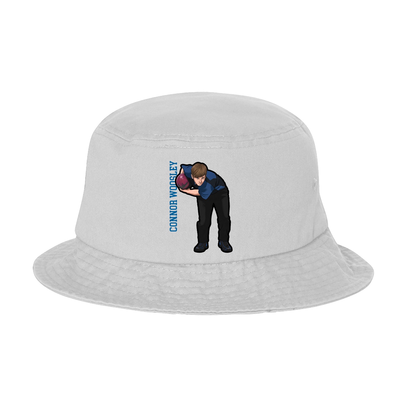 Bucket Cap — Name Vertical in White