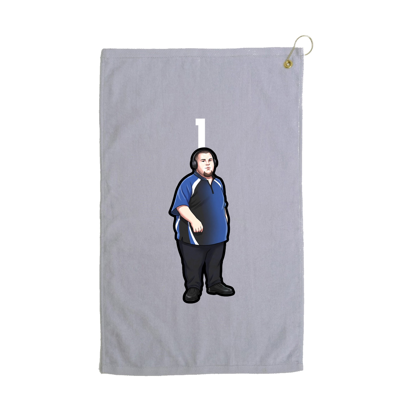 Golf Towel — Number Top in Grey