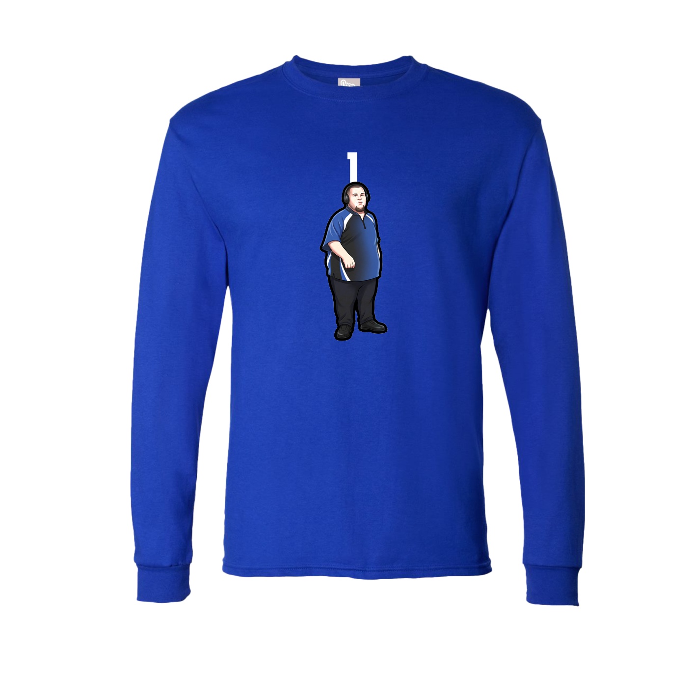 Long Sleeve Tee — Number Top in Royal