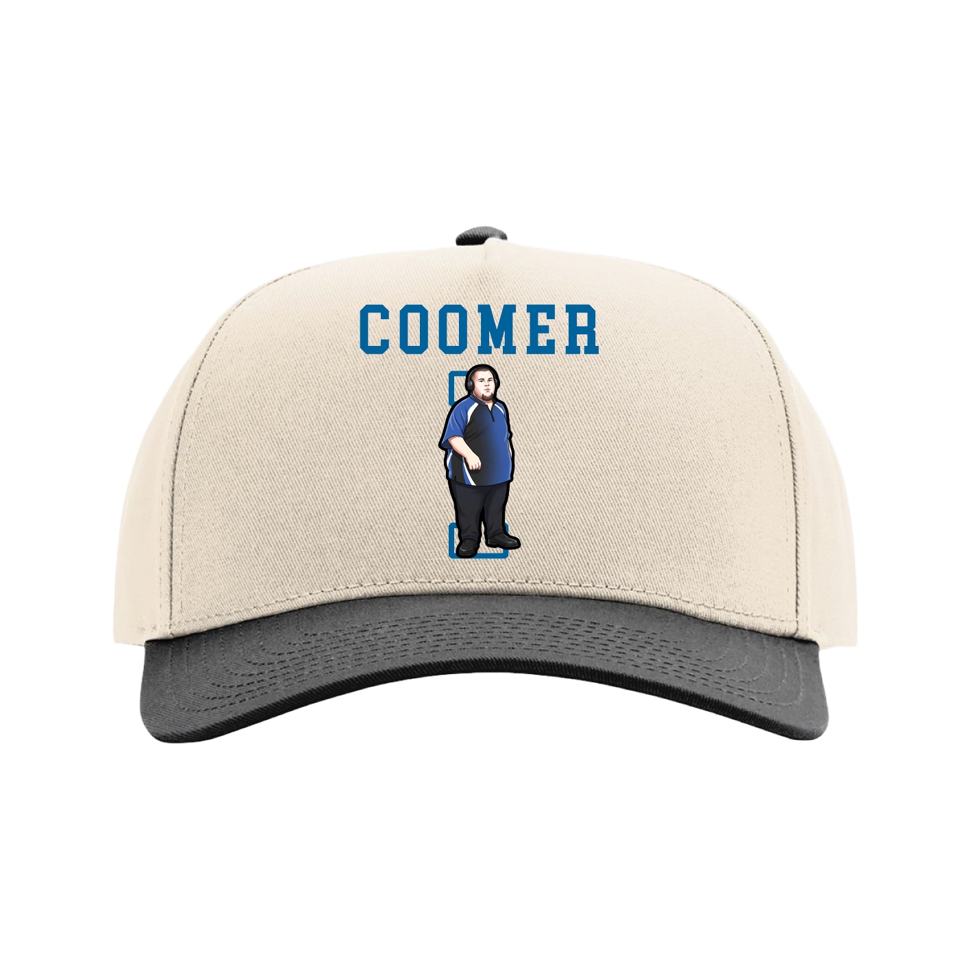 Full Fabric Five-Panel Champ Cap — Shirsey in Cream/Black