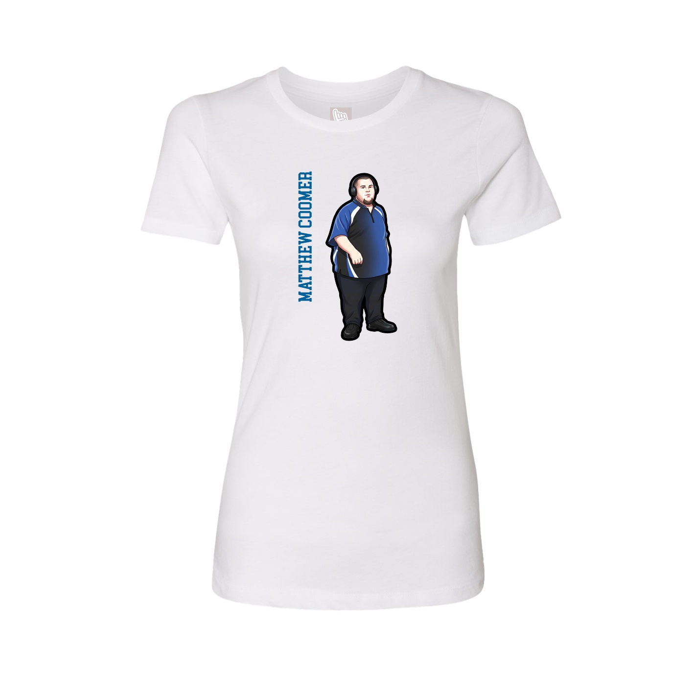 Womens Tee — Name Vertical in White
