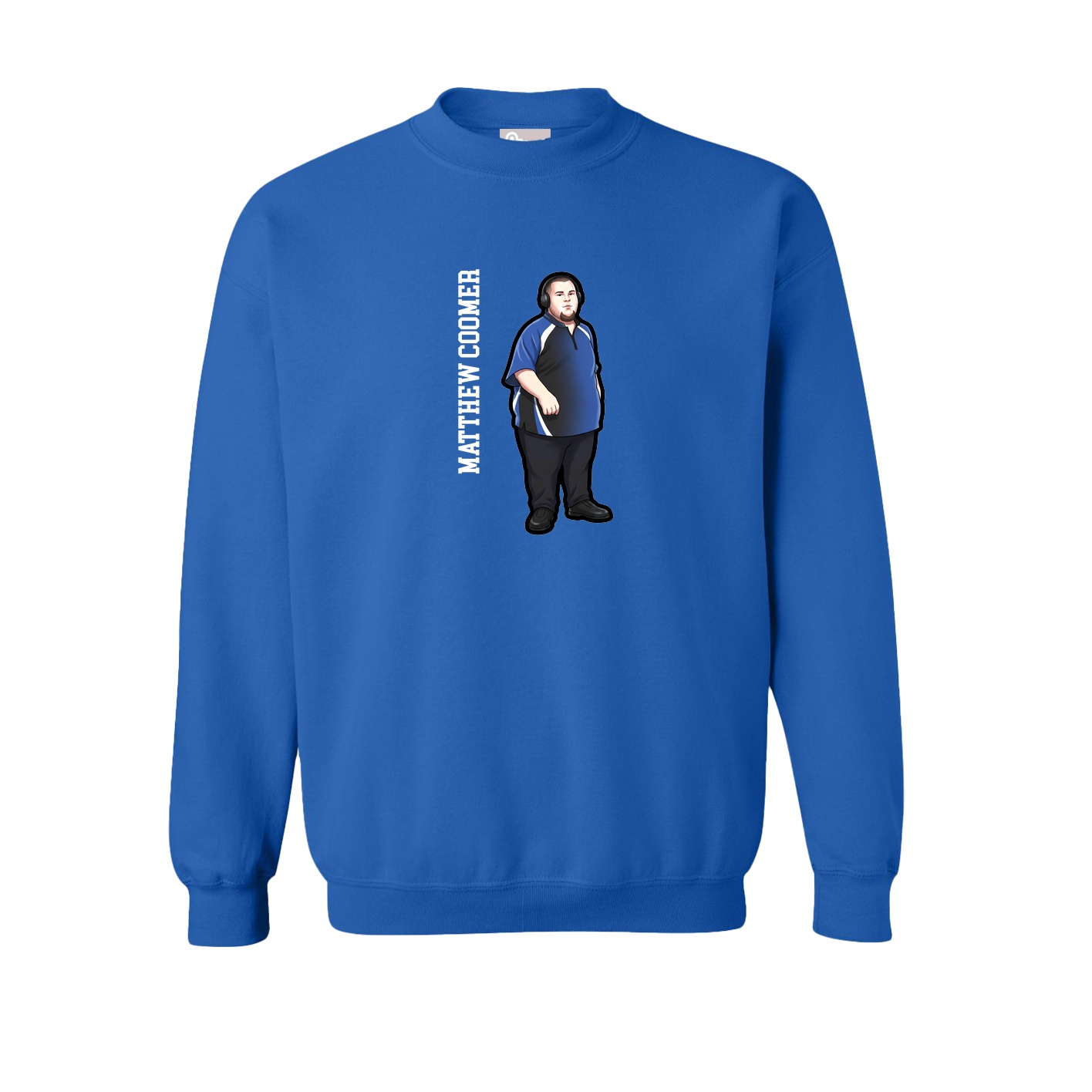 Fleece Crew — Name Vertical in Royal