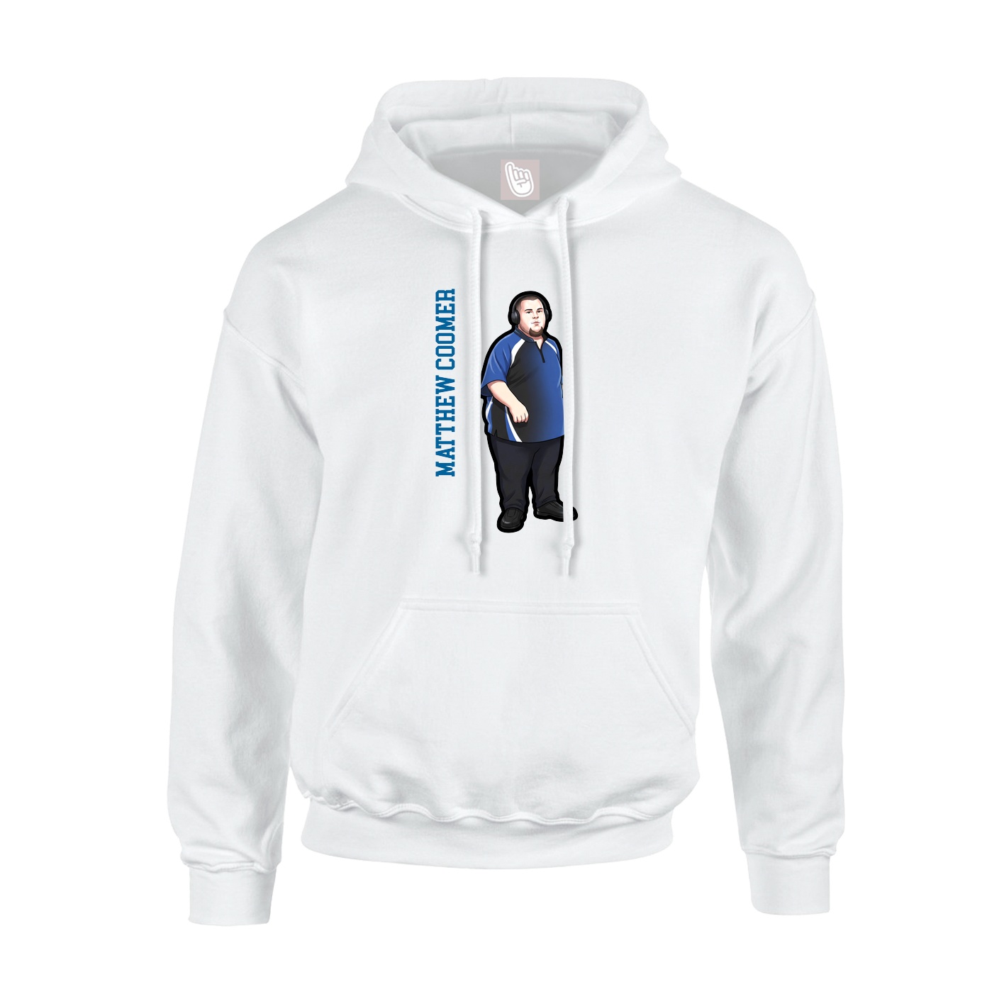 Youth Hoodie — Name Vertical in White