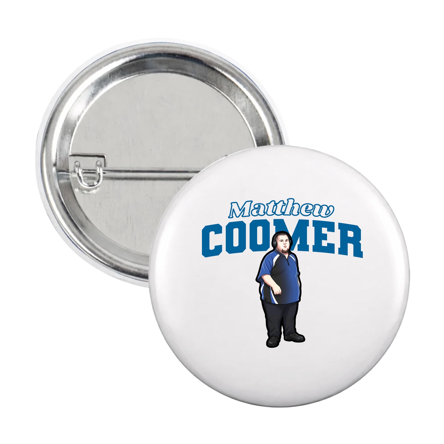 Game Day Button — Name Arch in White