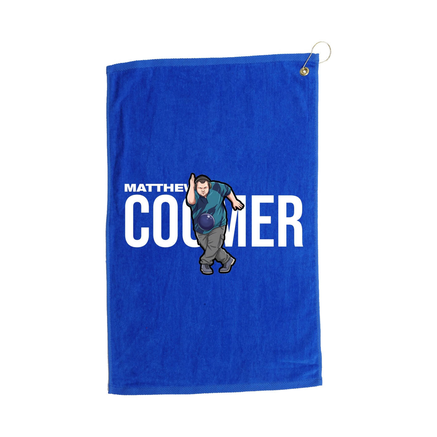 Golf Towel — Player Name in Royal