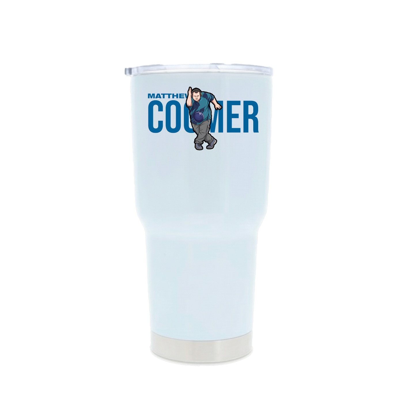 30oz Stainless Steel Tumbler — Player Name in White