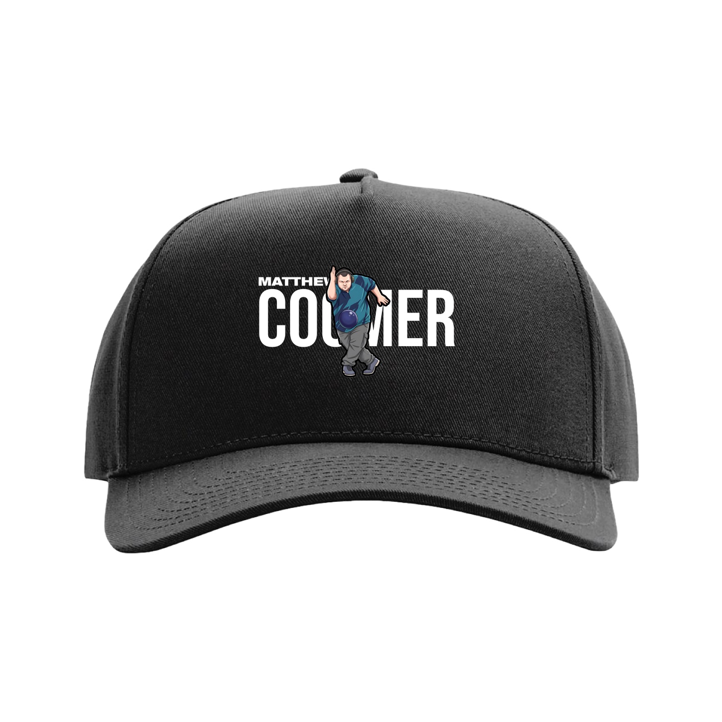 Full Fabric Five-Panel Champ Cap — Player Name in Black