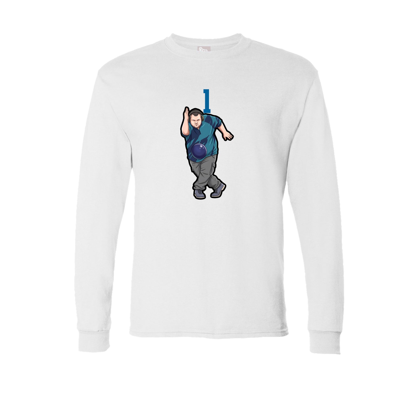 Long Sleeve Tee — Number Top in White