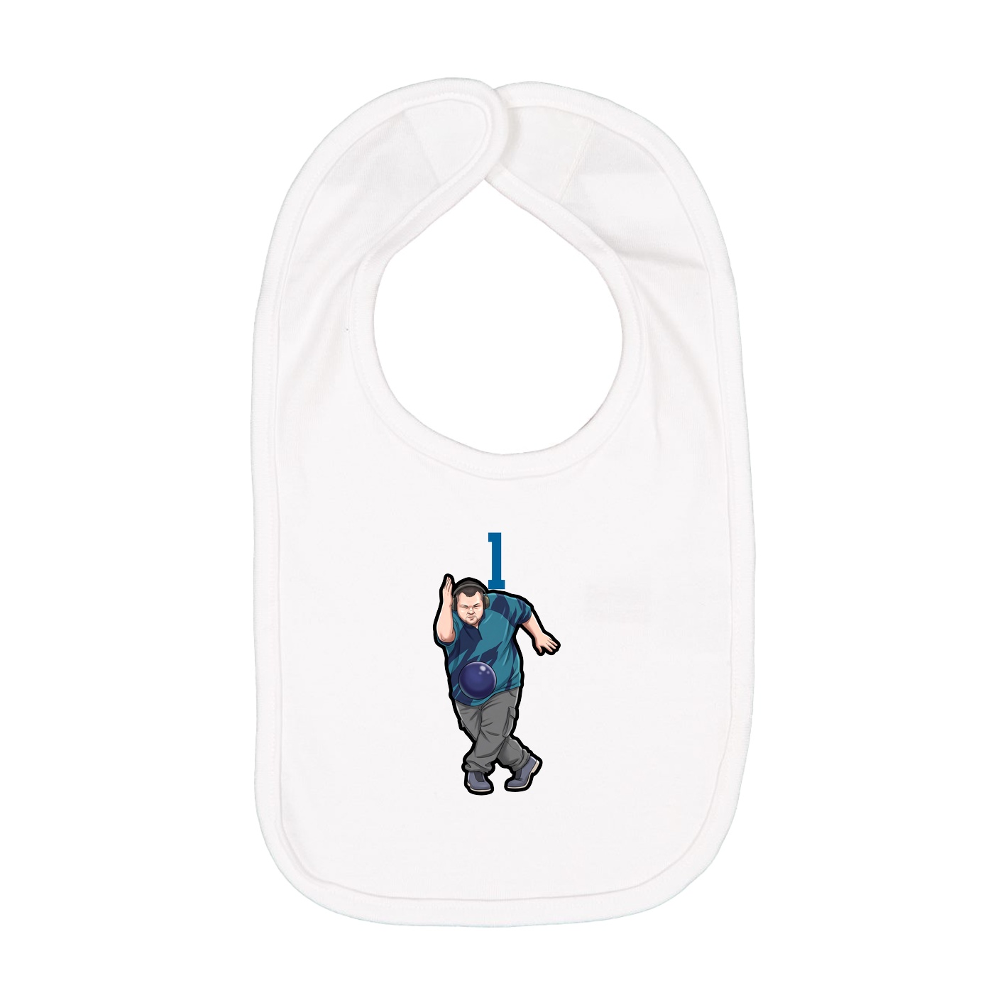 Infant Bib — Number Top in White