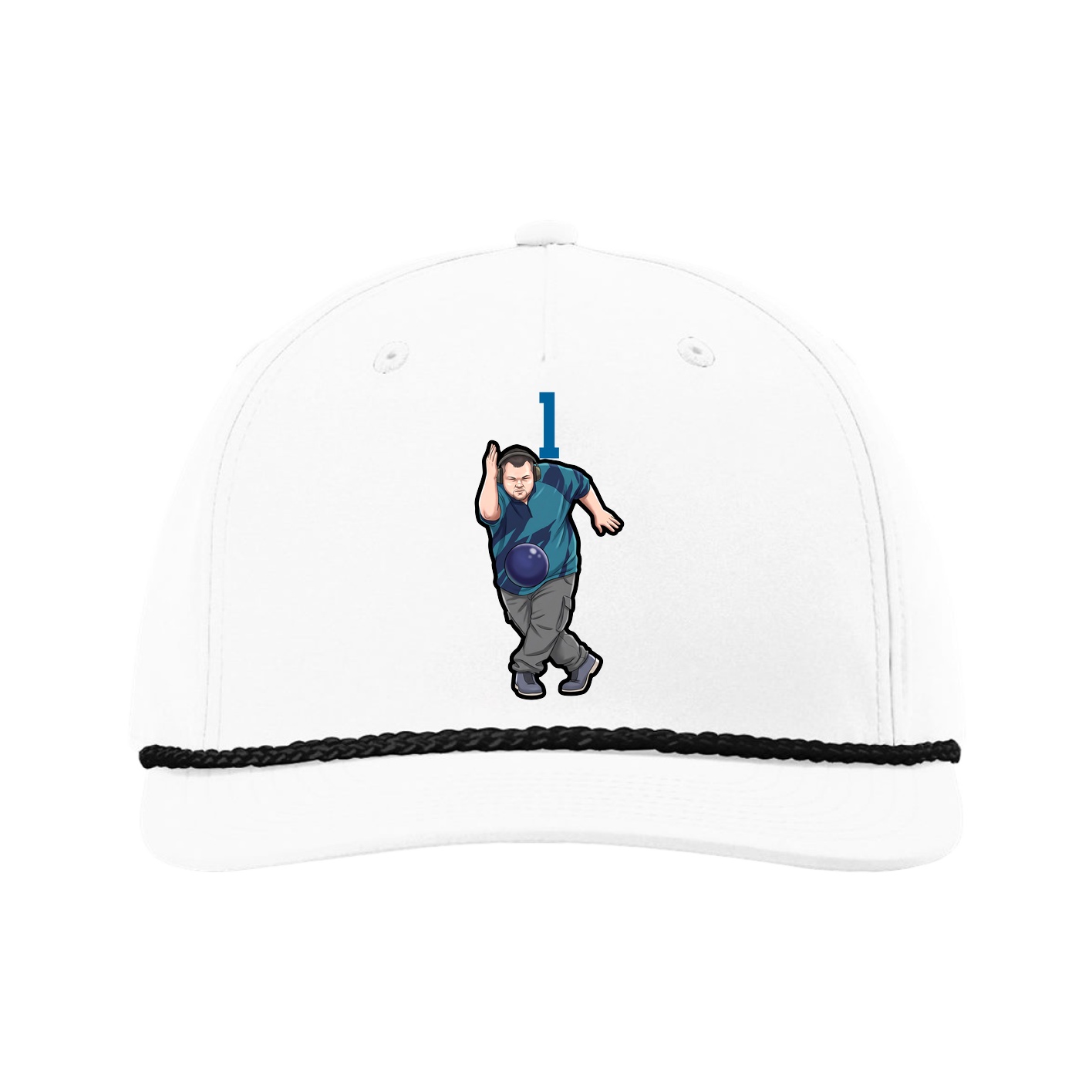Five-Panel Classic Rope Cap — Number Top in White