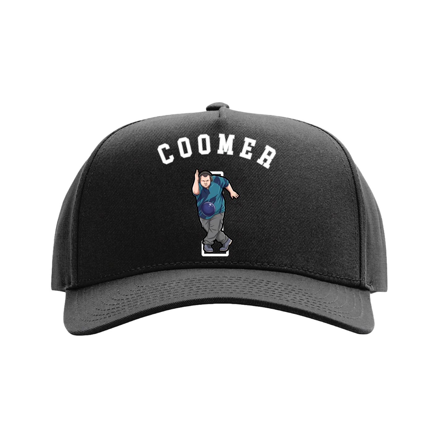 Full Fabric Five-Panel Champ Cap — Shirsey Arch in Black