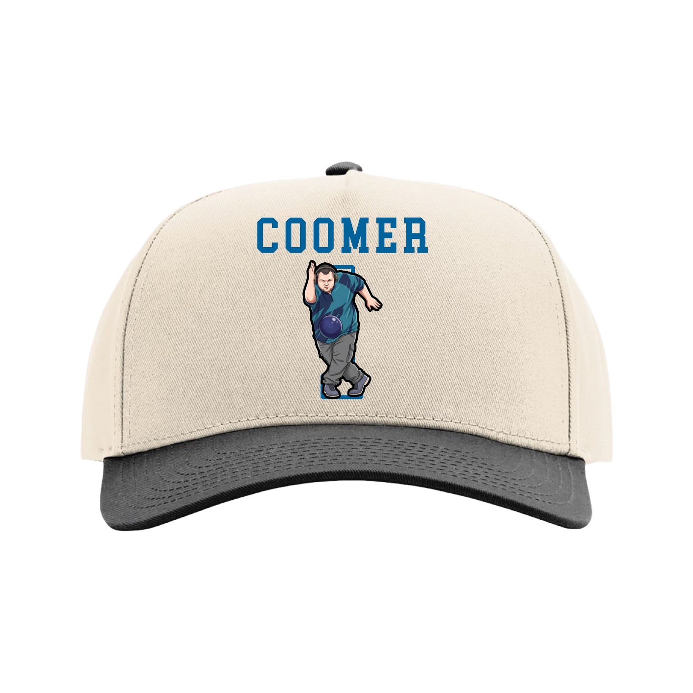 Full Fabric Five-Panel Champ Cap — Shirsey in Cream/Black