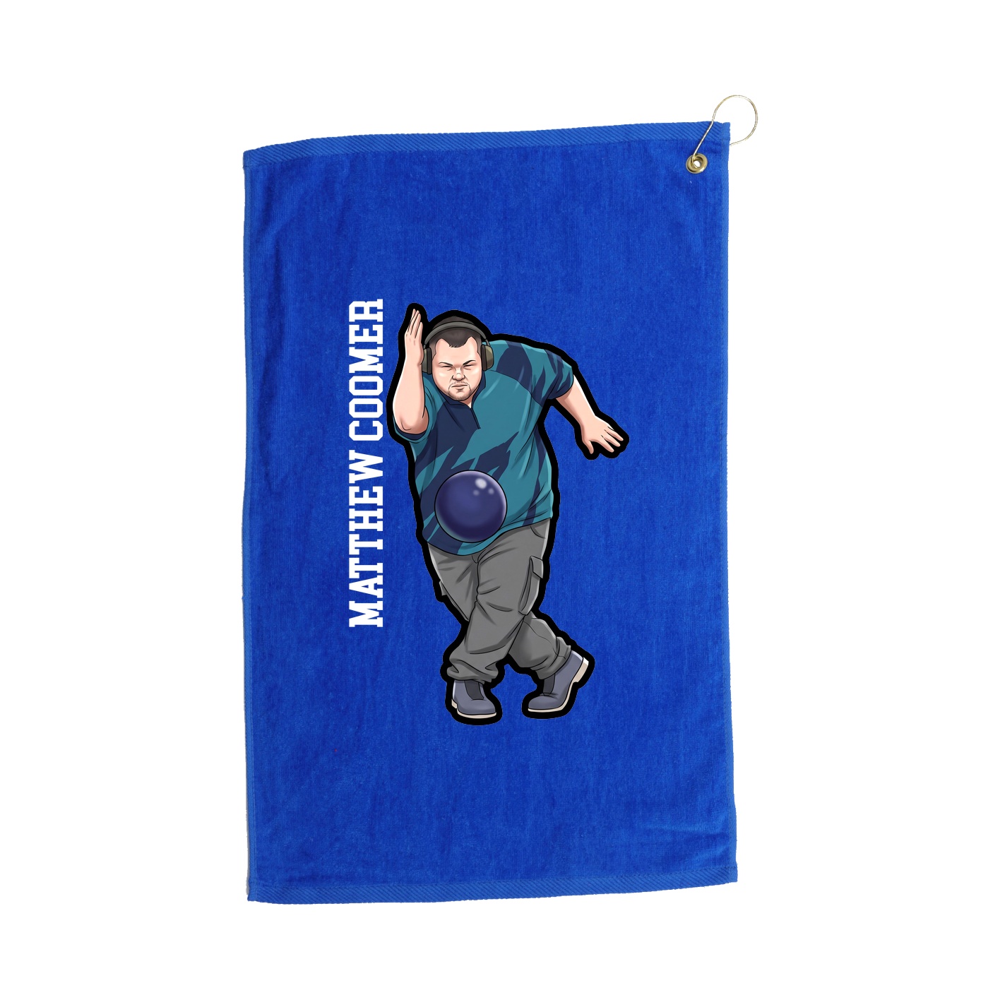 Golf Towel — Name Vertical in Royal