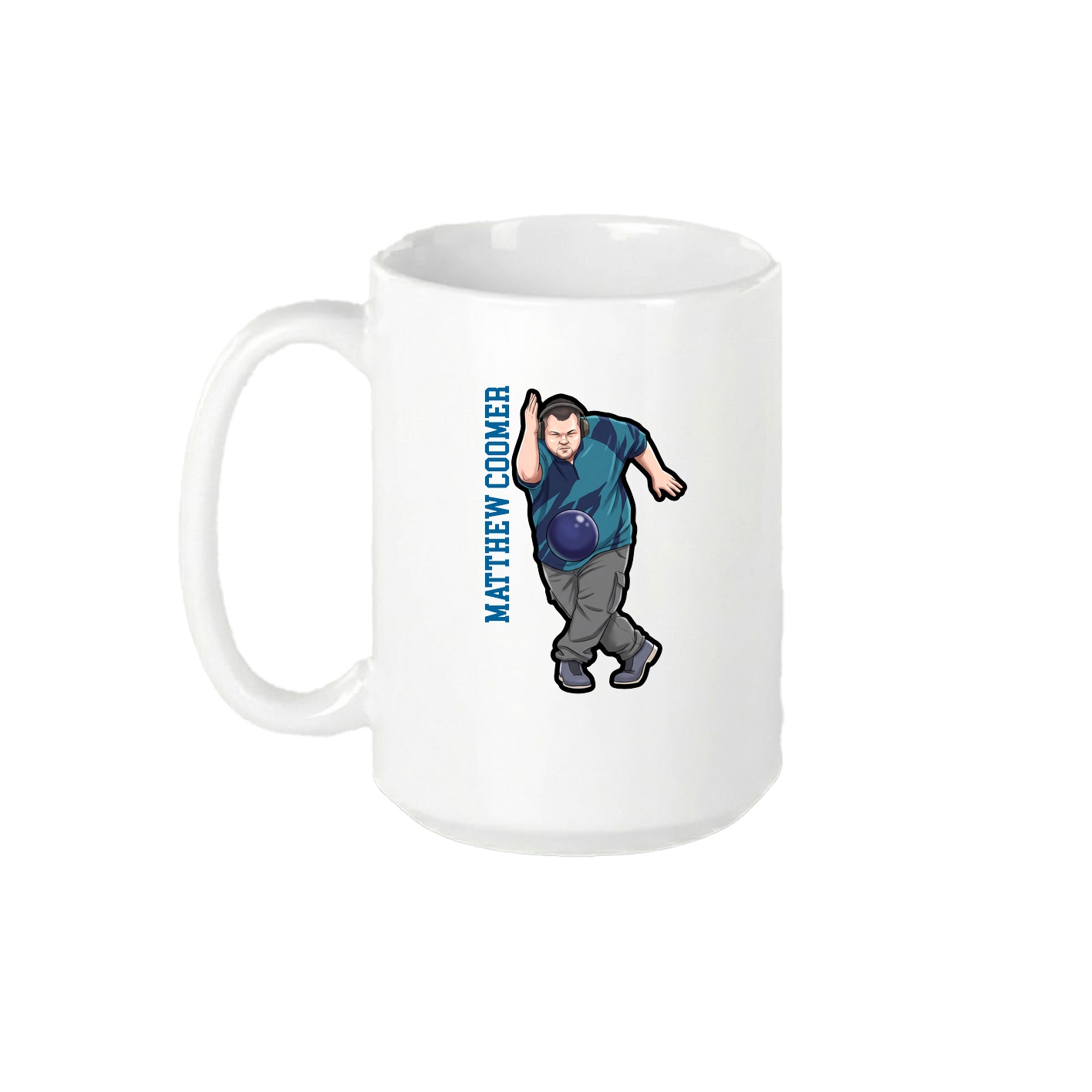 15oz Coffee Mug — Name Vertical in White
