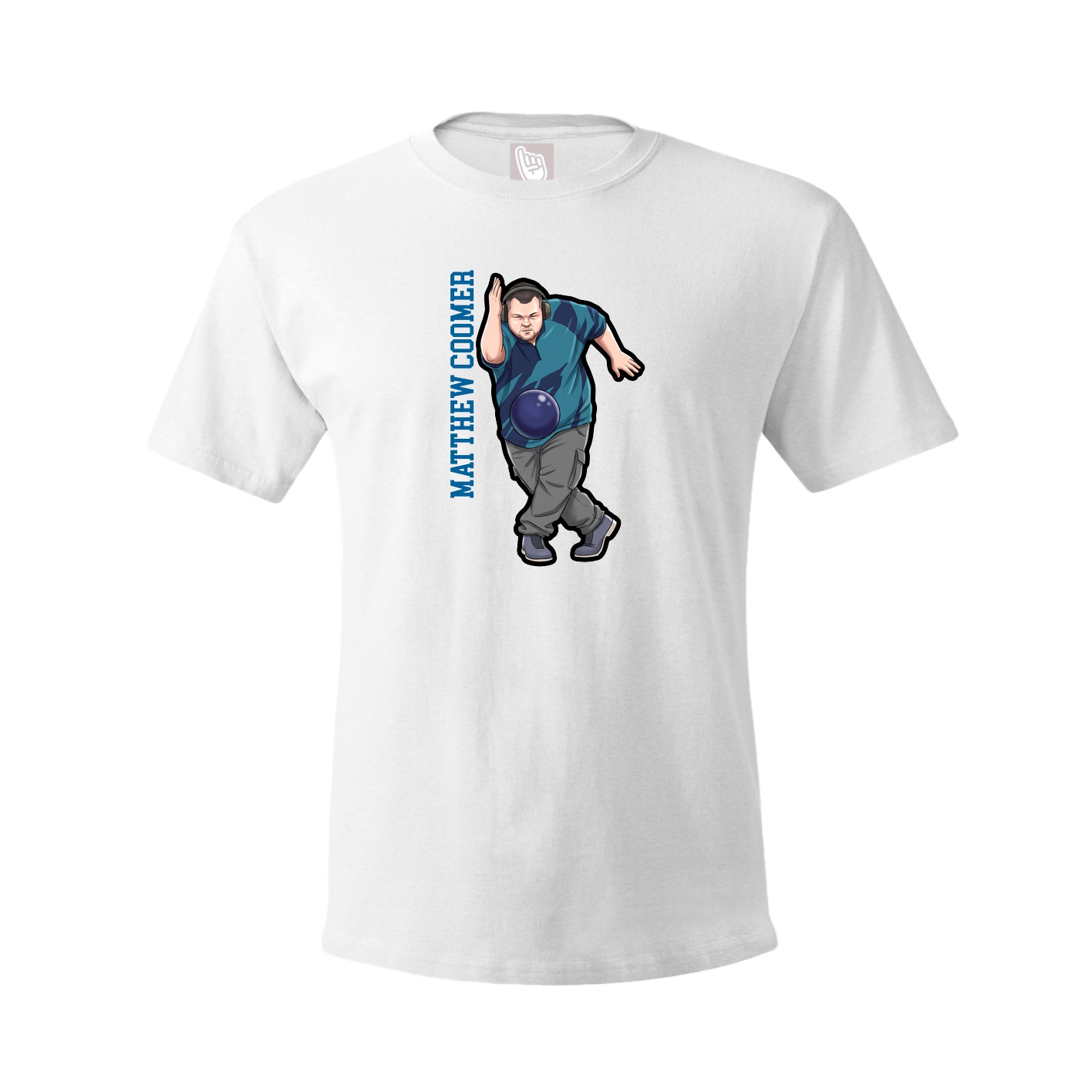 Youth Tee — Name Vertical in White
