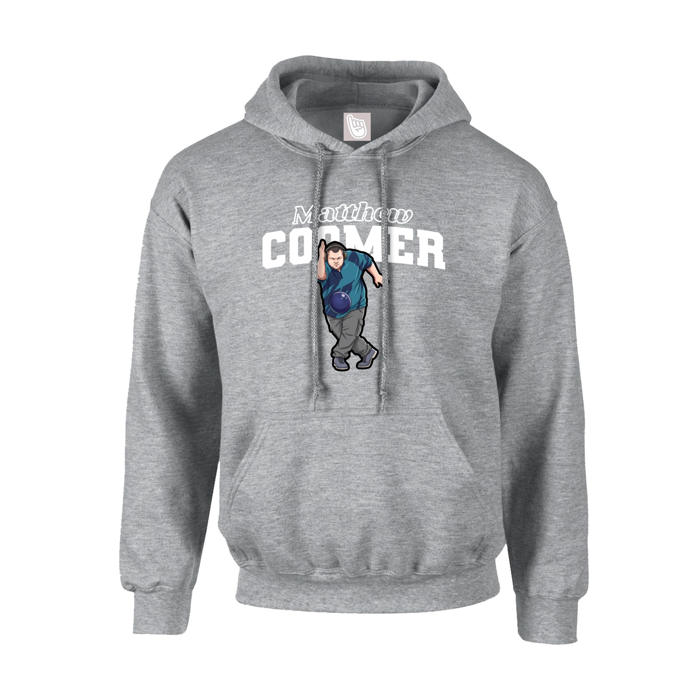 Youth Hoodie — Name Arch in Grey