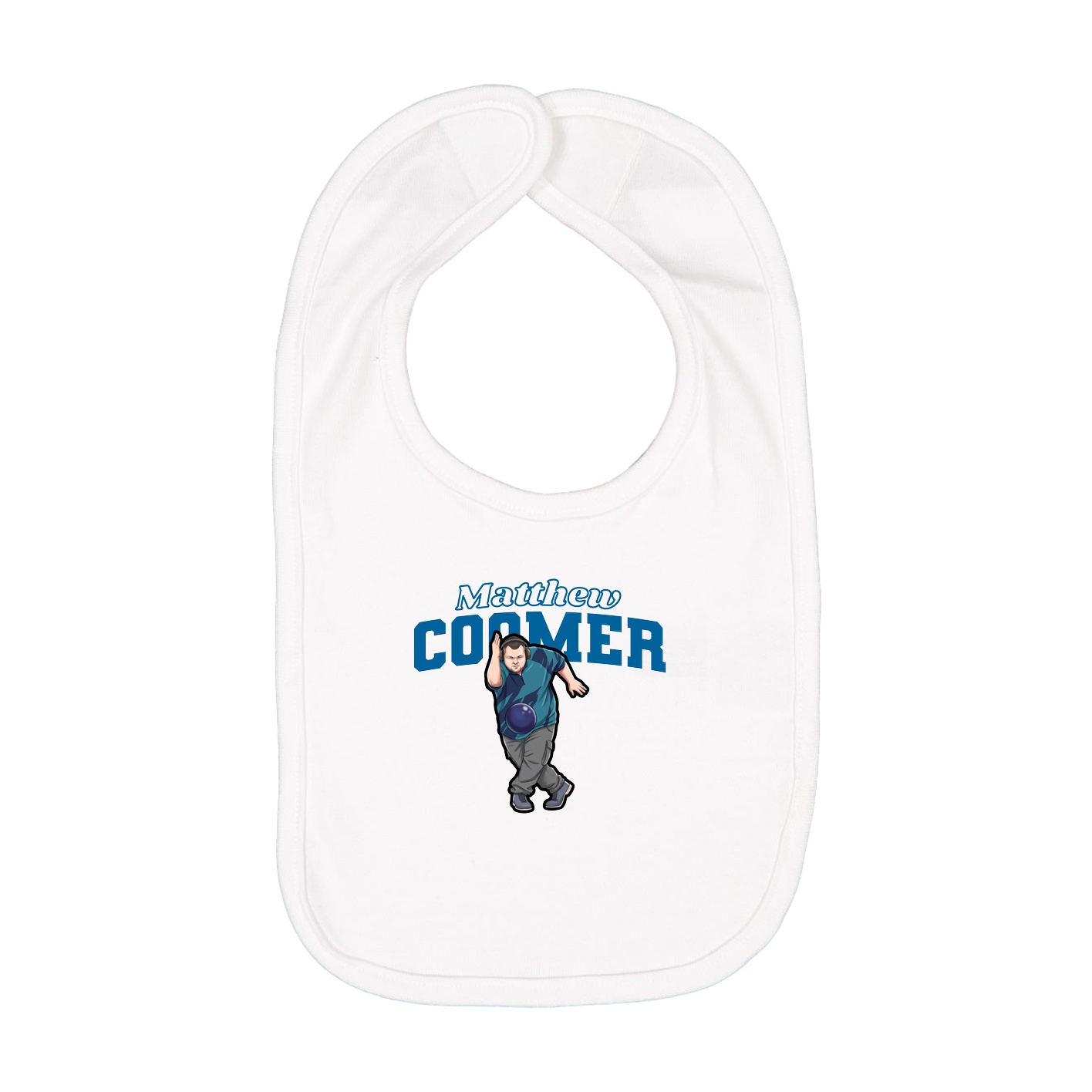Infant Bib — Name Arch in White