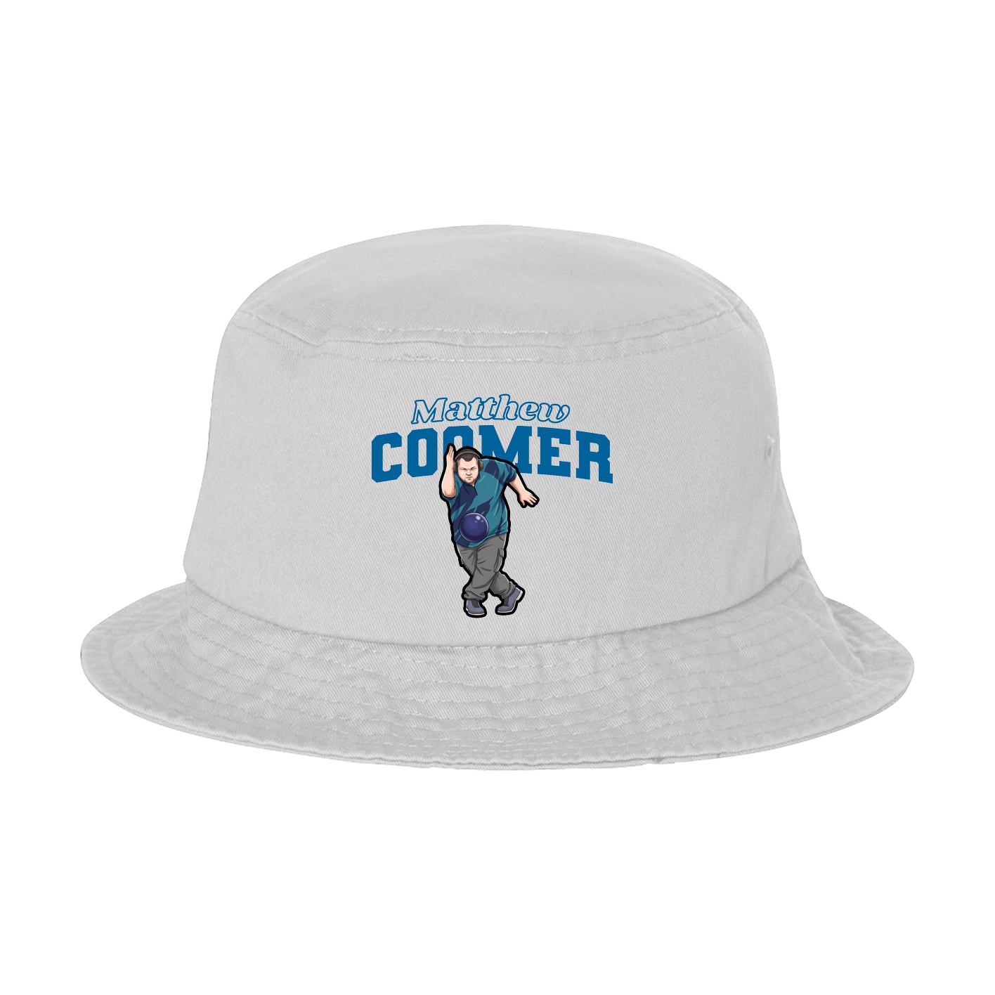 Bucket Cap — Name Arch in White