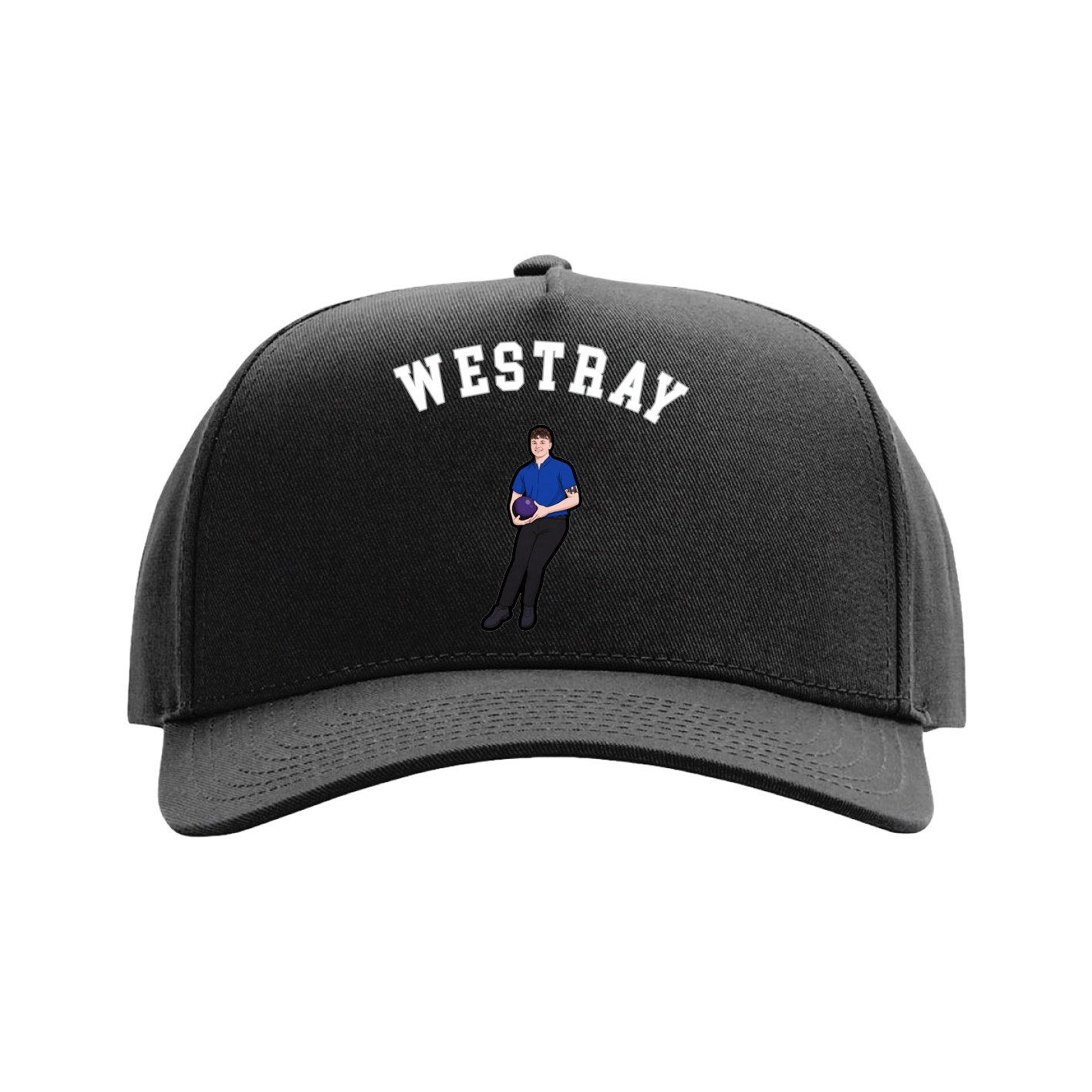 Full Fabric Five-Panel Champ Cap — Shirsey Arch in Black