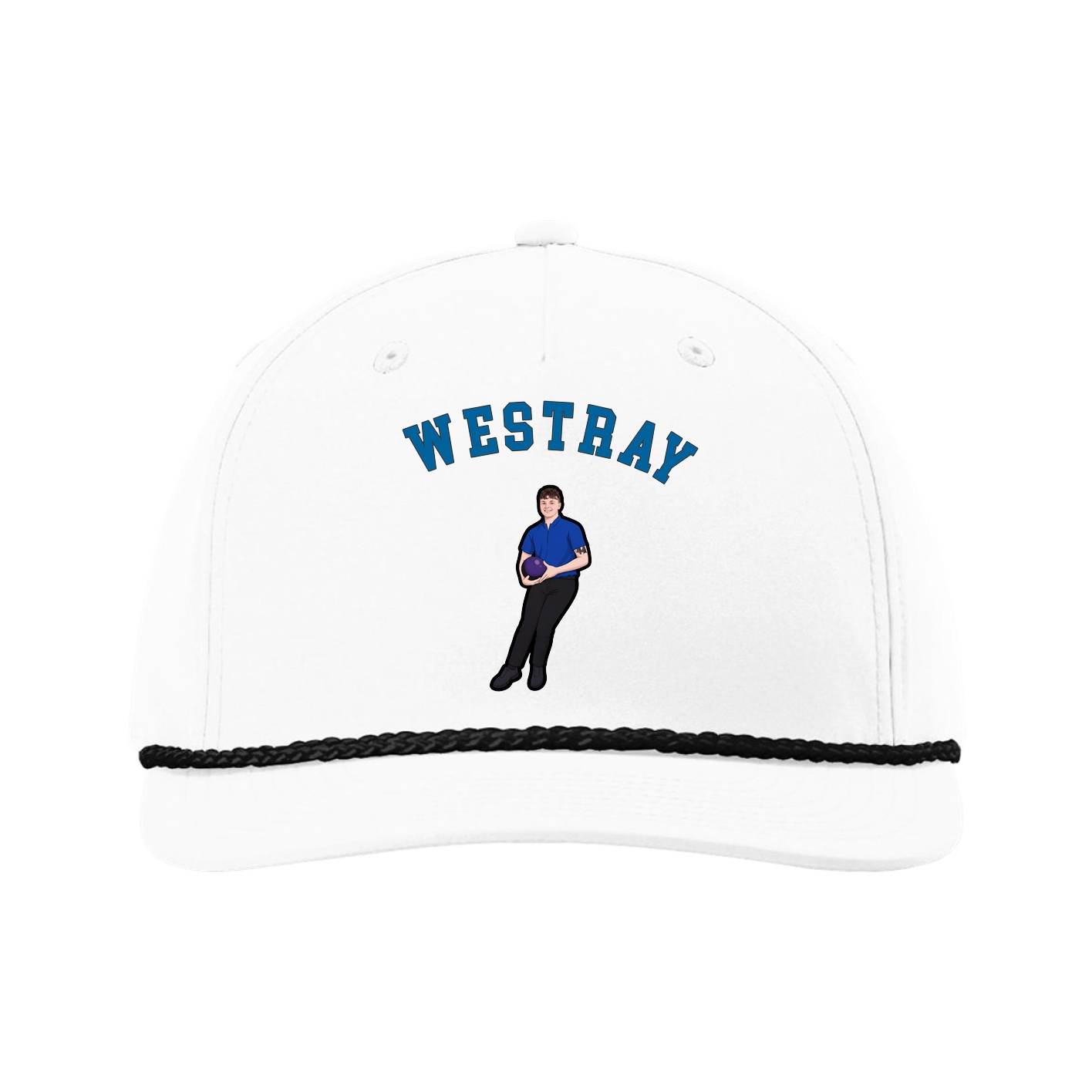 Five-Panel Classic Rope Cap — Shirsey Arch in White