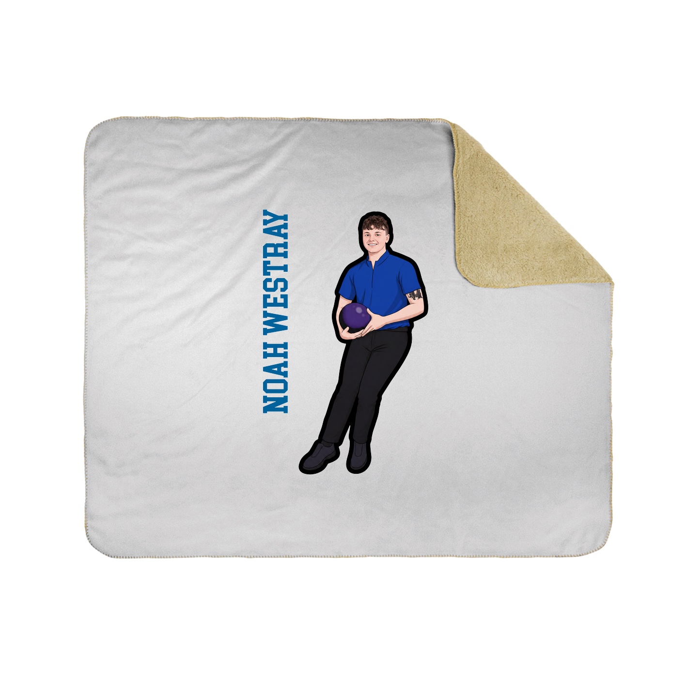 Throw Blanket — Name Vertical in White