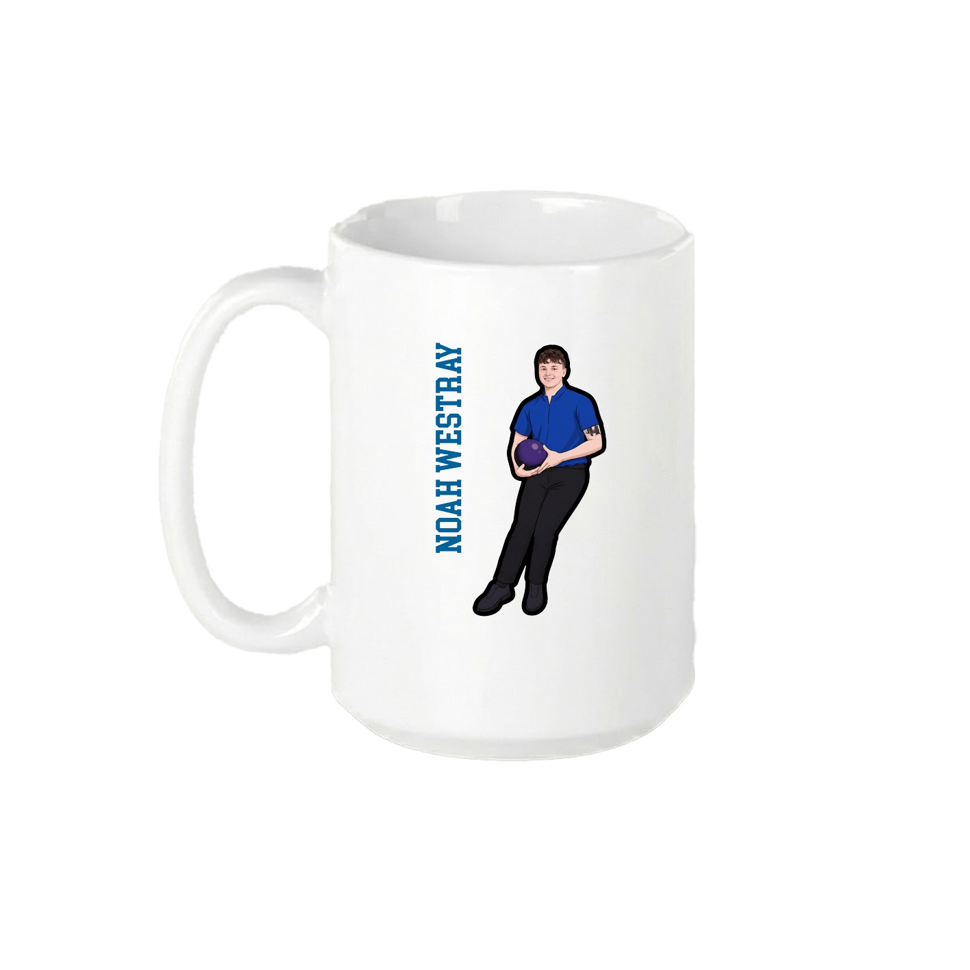15oz Coffee Mug — Name Vertical in White