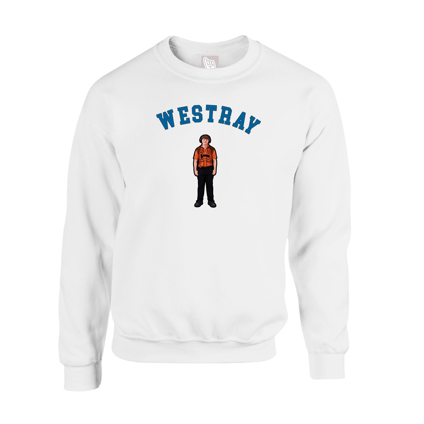 Fleece Crew — Shirsey Arch in White