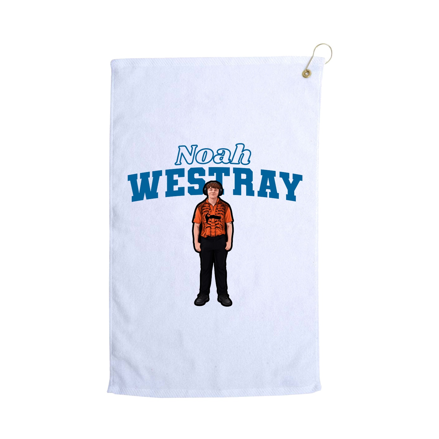 Golf Towel — Name Arch in White