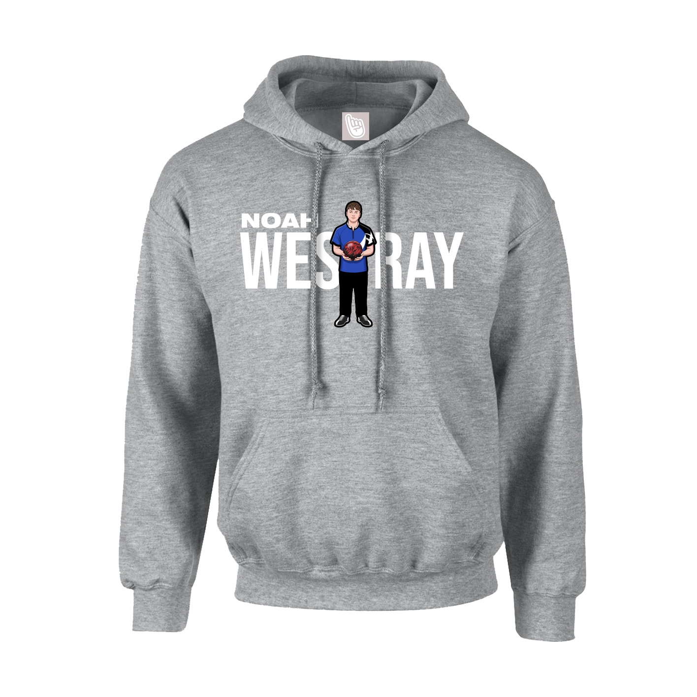 Hoodie — Player Name in Grey