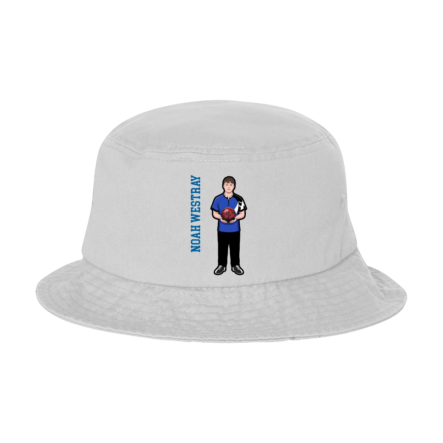 Bucket Cap — Name Vertical in White