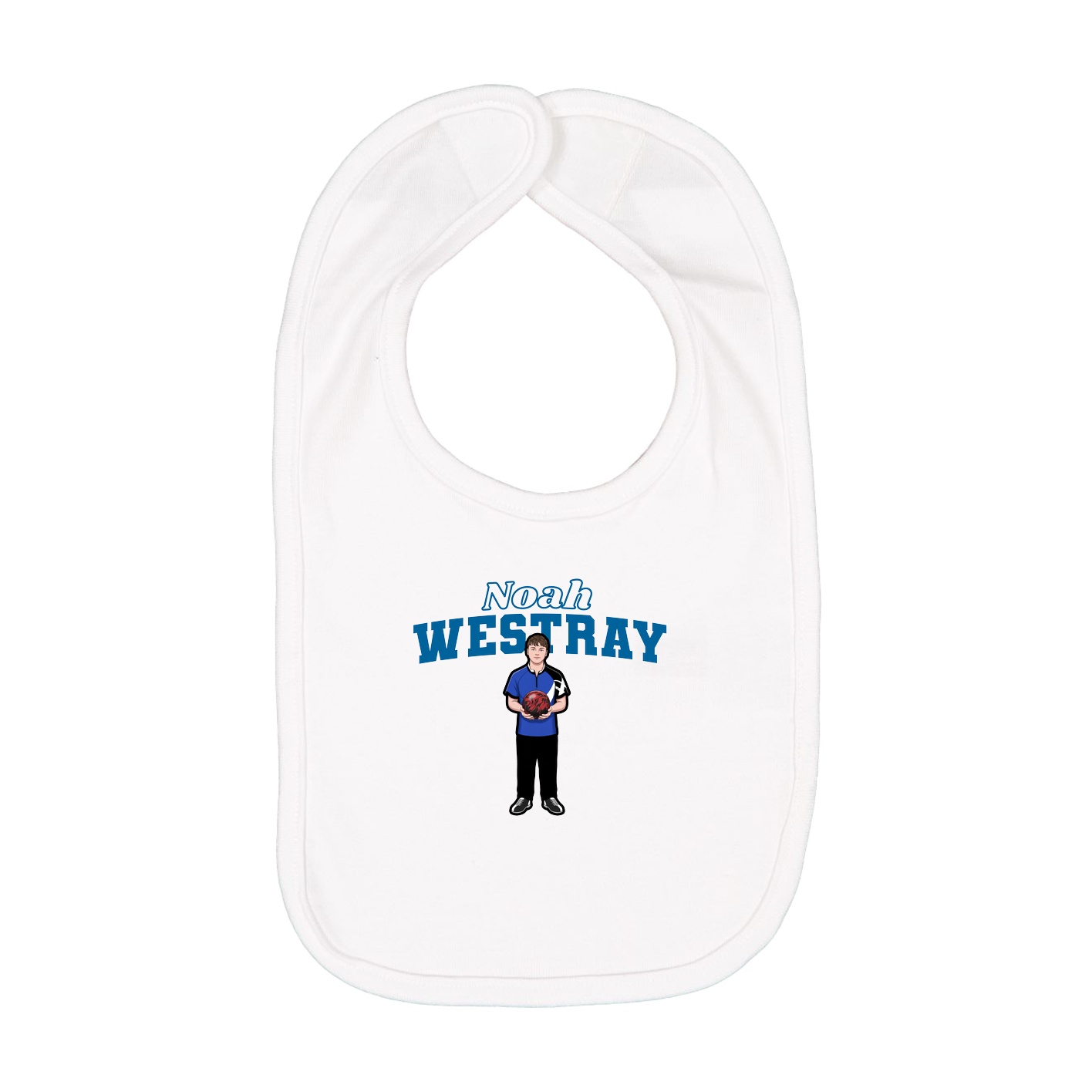 Infant Bib — Name Arch in White