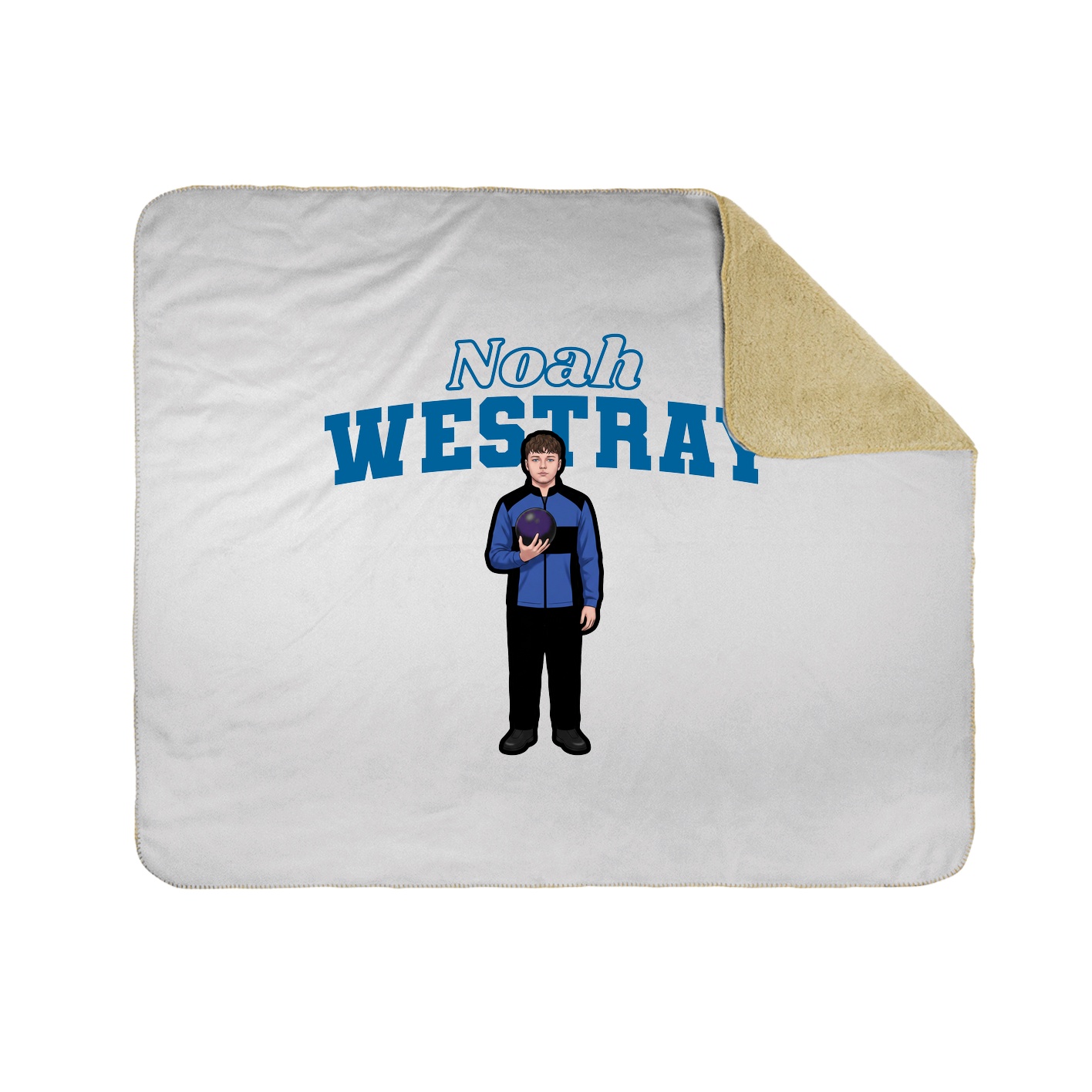 Throw Blanket — Name Arch in White