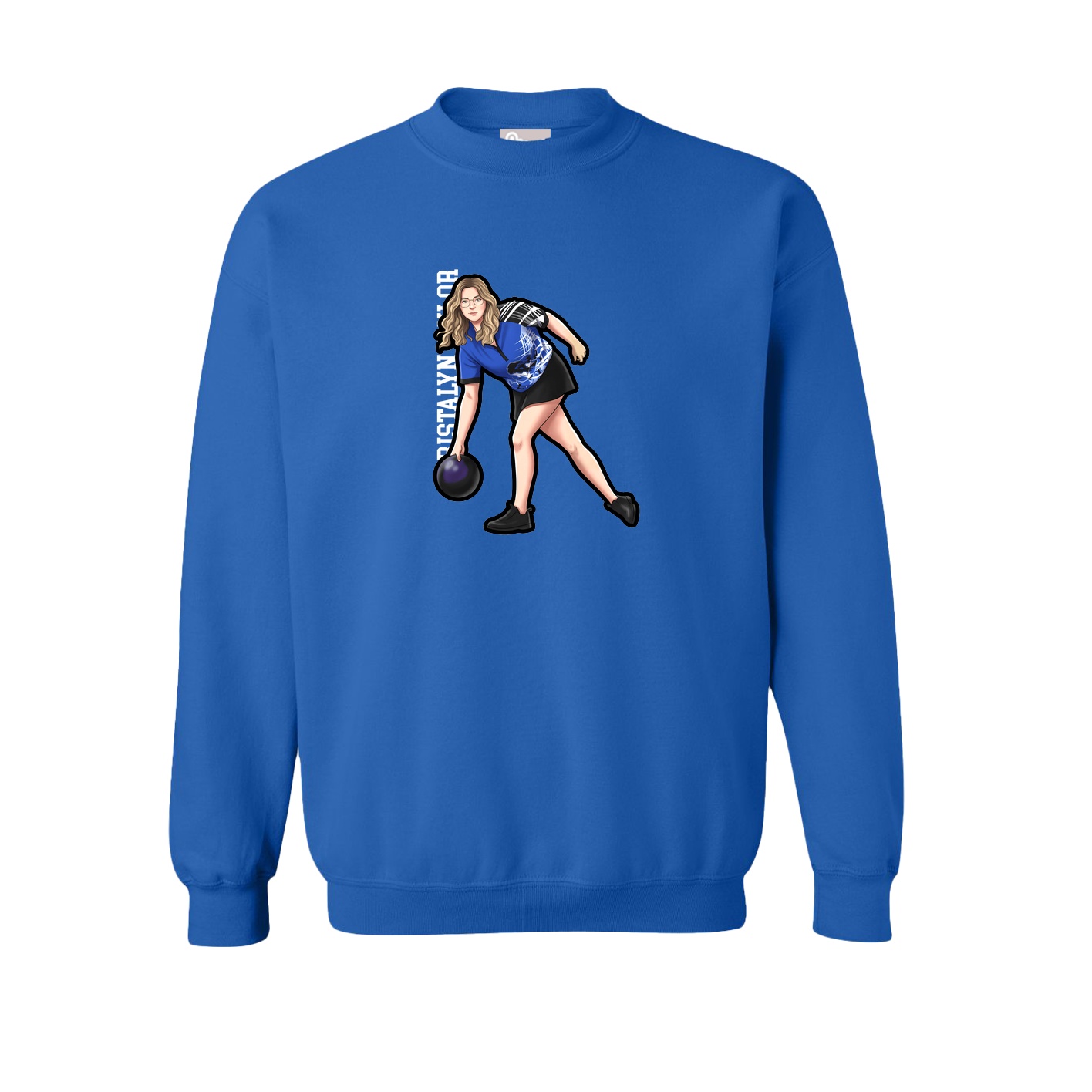 Fleece Crew — Name Vertical in Royal