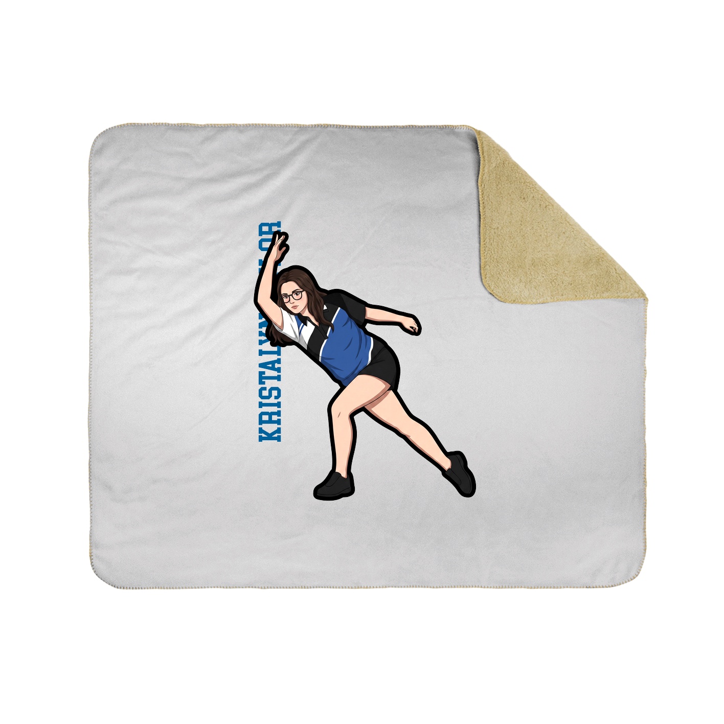 Throw Blanket — Name Vertical in White