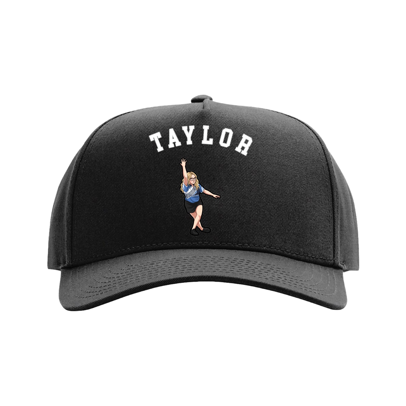 Full Fabric Five-Panel Champ Cap — Shirsey Arch in Black