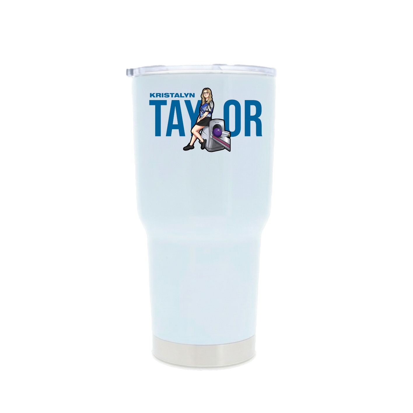 30oz Stainless Steel Tumbler — Player Name in White