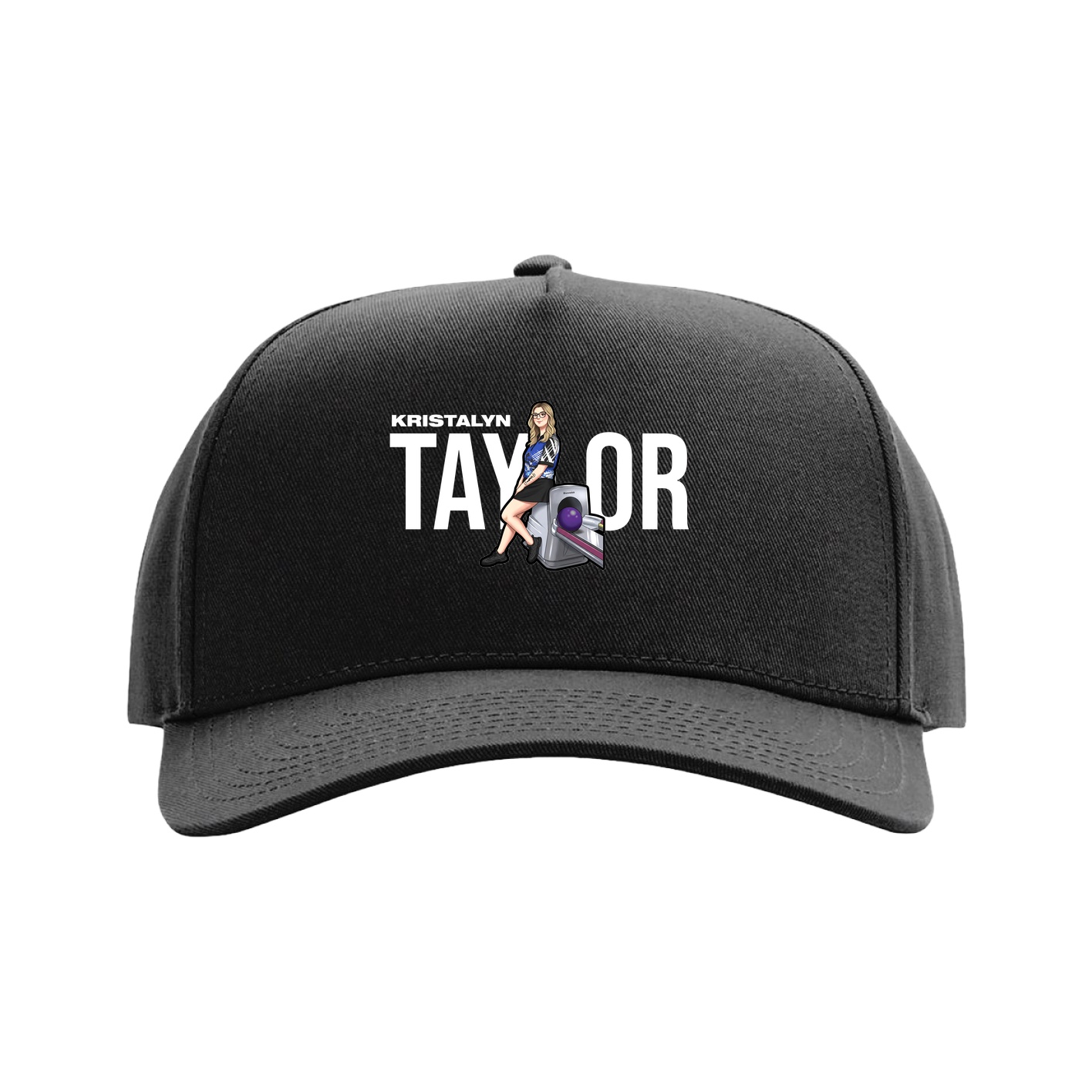 Full Fabric Five-Panel Champ Cap — Player Name in Black