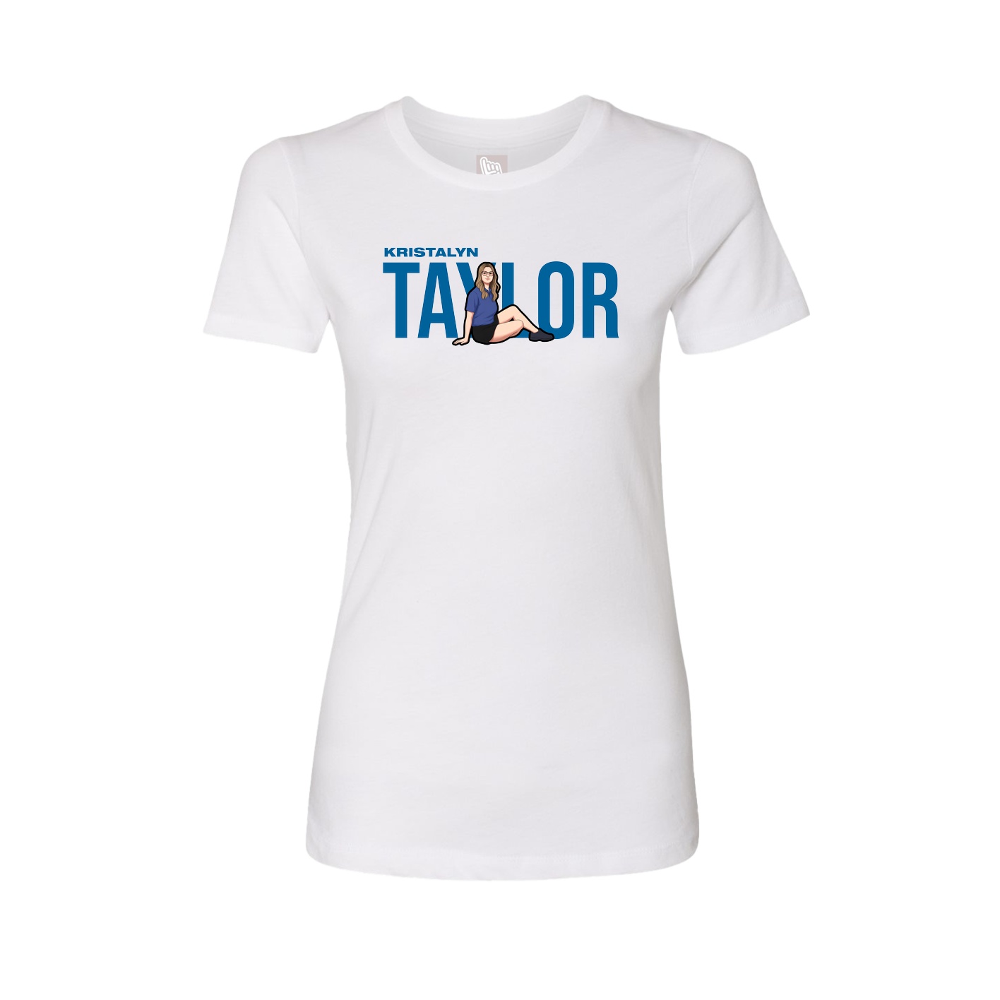 Fitted Women's Tee — Player Name in White