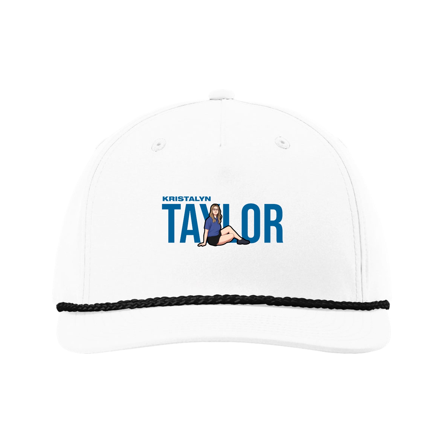 Five-Panel Classic Rope Cap — Player Name in White