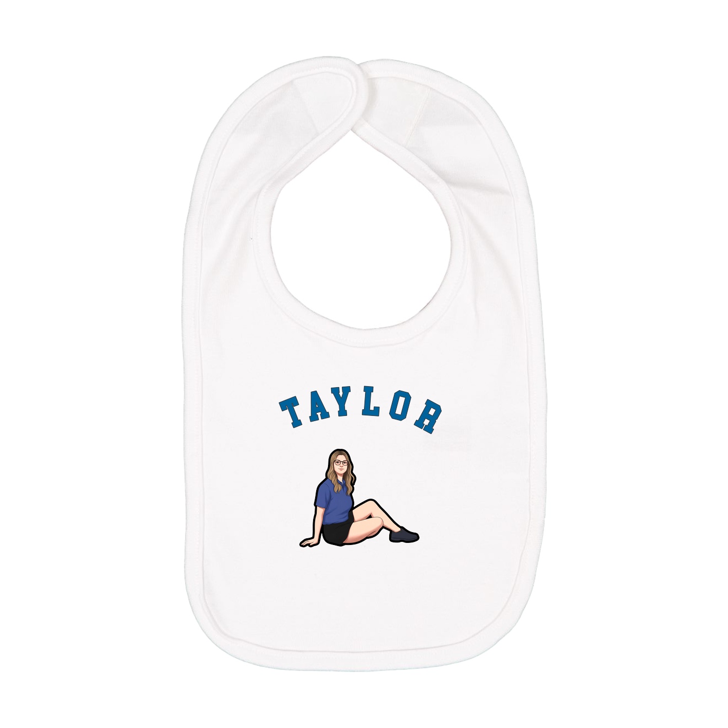 Infant Bib — Shirsey Arch in White